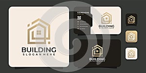 Modern architecture building logo design for apartment industry mortgage company