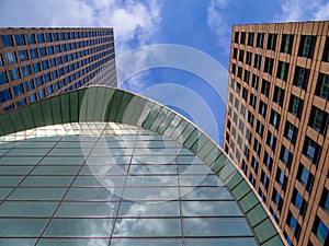 Modern architecture of Canary Wharf financial district in London