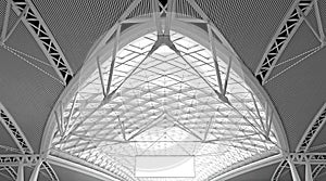 Modern architecture : curvy steel roof structure design photo