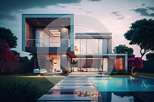 Modern architecture design house building exterior, author design design of modern creative housing, with large spacious window