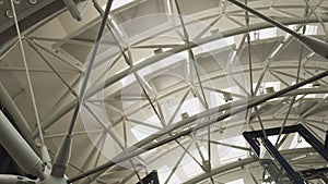 Modern architecture detail glass ceiling in the office building roof company architecture modern corporate department