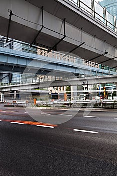 Modern architecture. Elevated Highways and skyscrapers in Tokyo.