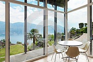 Modern architecture; interior; veranda
