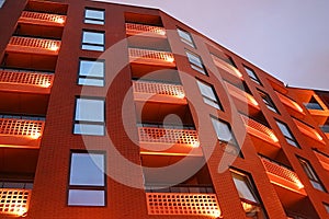 Modern architecture of Metropol hotel in Rotermann quarter in the evening, Tallinn, Estonia