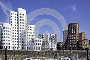 Modern Architecture of Neur Zollof in Dusseldorf.