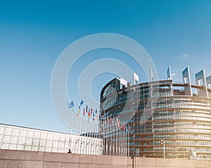 Modern architecture of parliament building Strasbourg