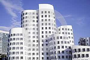Modern architecture of skyscraper in Dusseldorf.