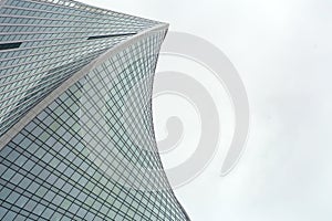 Modern architecture of skyscrapers, office buildings and business centers with unusual geometry. Modern skyscraper