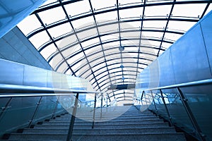 Modern architecture steps of moving business escalator and stair