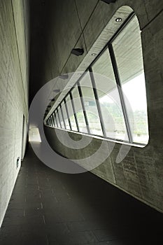 Modern architecture in Taiwan. Indoor corridor