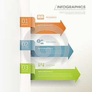 Modern arrow bar chart infographic elements