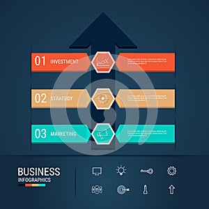 Modern arrow infographics elements. Successful business concept infographic template.