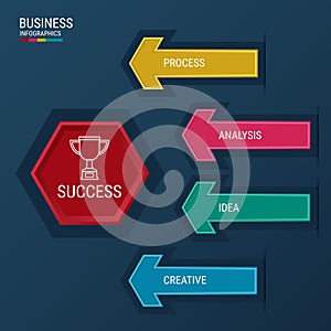 Šipka infografiky prvky. úspěšný obchod šablona 