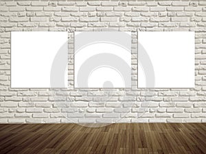 Modern art gallery Empty picture on the wall