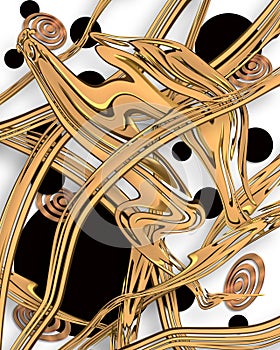 Modern art gold and black abstract