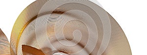 Modern Art Isolated Elegant Modern 3D Rendering Abstract Background Made of Bezier Curves of Golden Thin Metal Lines