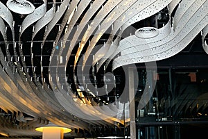 modern art light design concept in Schiphol airport in Holland