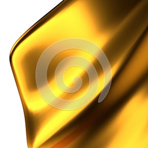 Modern Art Made of Gold Bezier Curves Isolated Metal Organic Plate Elegant Modern 3D Rendering Abstract Background