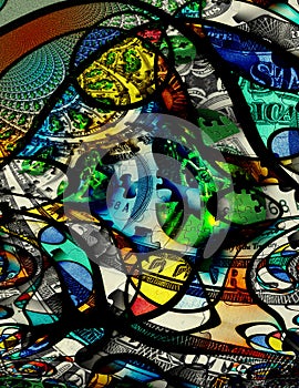 Modern Art Money Abstract