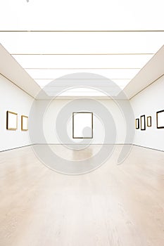 Modern Art Museum Frame Wall Clipping Path Isolated White Vector