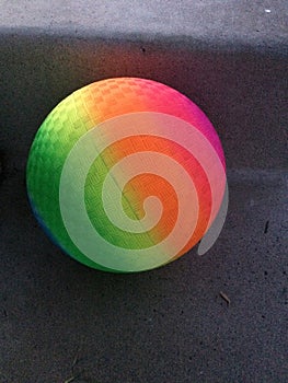 Modern art rainbow sphere geometric shapes in space