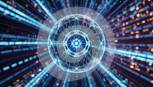 Modern artificial intelligence and programming technology photo