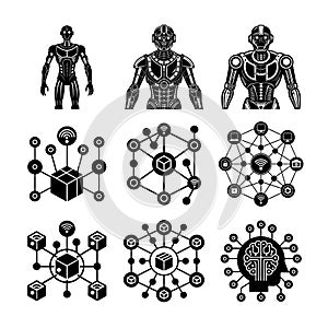 Modern Artificial Intelligence Symbols for Digital and Tech Projects photo