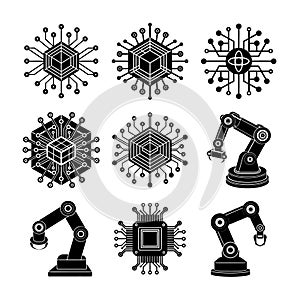 Modern Artificial Intelligence Symbols for Digital and Tech Projects photo