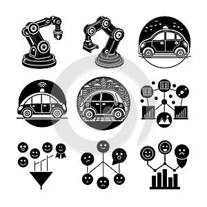 Modern Artificial Intelligence Symbols for Digital and Tech Projects photo