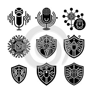 Modern Artificial Intelligence Symbols for Digital and Tech Projects photo