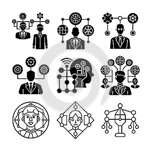 Modern Artificial Intelligence Symbols for Digital and Tech Projects photo