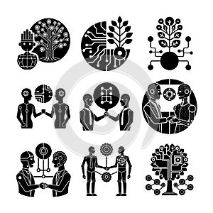 Modern Artificial Intelligence Symbols for Digital and Tech Projects photo