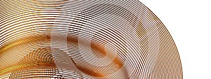 Modern Artistic Bezier Curve Charm of Golden Thin Metal Lines Isolated Elegant Modern 3D Rendering Abstract Background