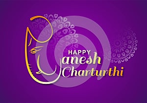 Modern artistic happy ganesh chaturthi festival card design