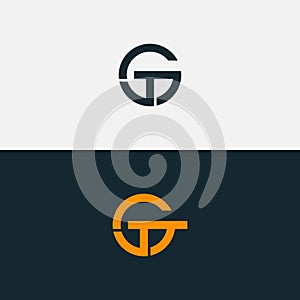 Modern Artistic JG GJ Letter Logo. Initial Based Letter Icon Logo.