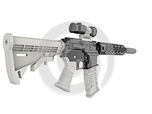 Modern assault rifles with white details - beauty shot