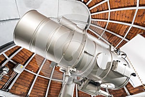 Modern astronomy telescope in an astronomical observatory.