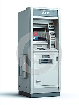 Modern ATM Machine - 3D Render of Automated Teller Machine