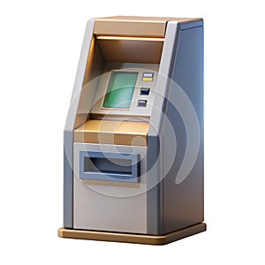 Modern ATM Machine with Screen and Buttons