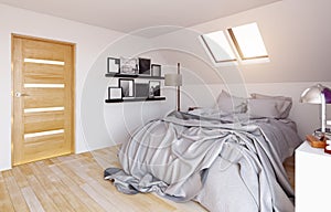 Modern attic bedroom