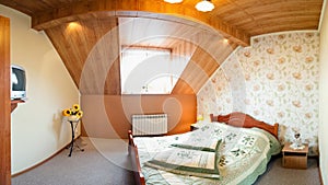 Modern attic or loft bedroom