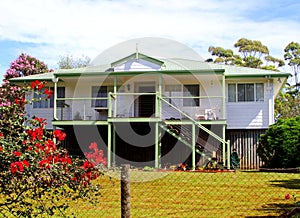 Modern Australian home with veranda and garden, Queensland, Australasian