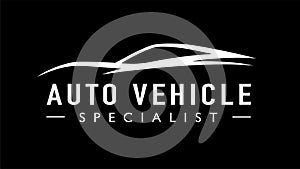 Modern auto silhouette sports car logo