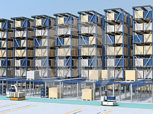 Modern Automated Logistics Center`s interior