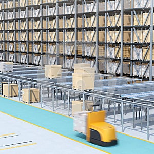 Modern Automated Logistics Center`s interior