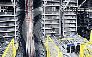 Modern automated warehouse management system photo