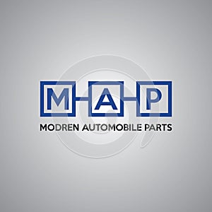 Modern Automobile Parts - Logo in Blue Color