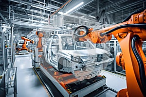 Modern automobile production line automated production equipment.