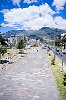 Modern avenue in Quito Ecuador