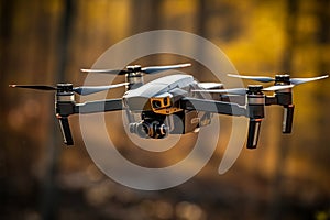 Modern aviator quadcopter drone gracefully navigates the limitless sky canvas